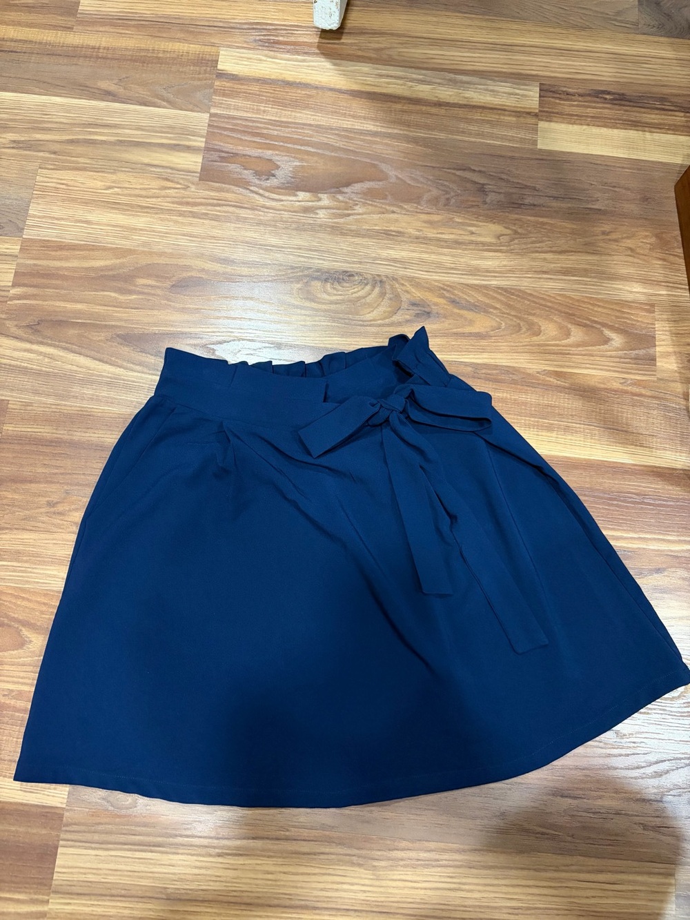 Potter's Pot Navy A-Line Skirt with Waist Tie